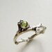 Peridot & Diamond Silver Twig Ring