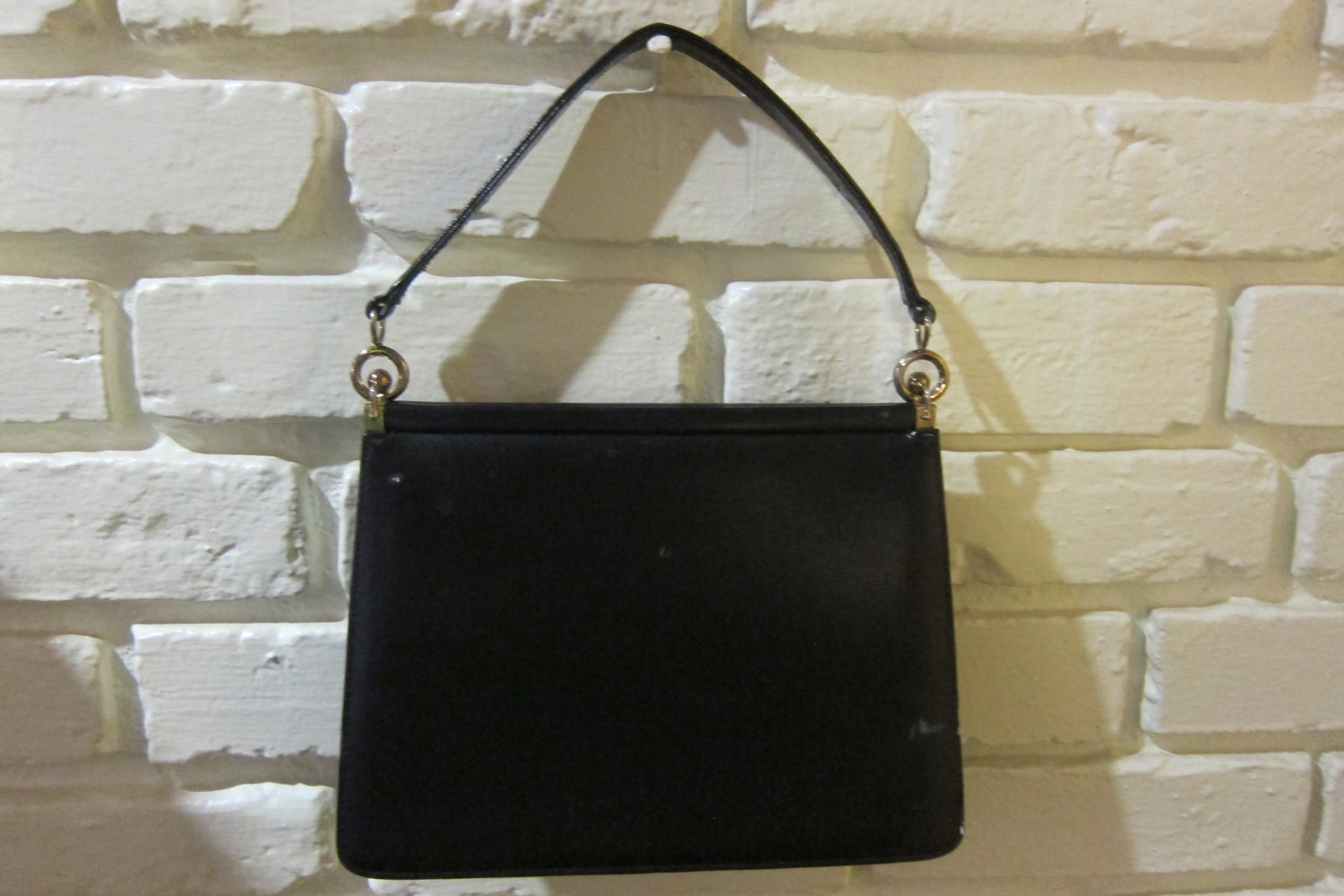Vintage Black Etra Handbag Mid Century Modern