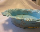 Vintage Tiffany Blue Wine Coaster - Upcycled Brass