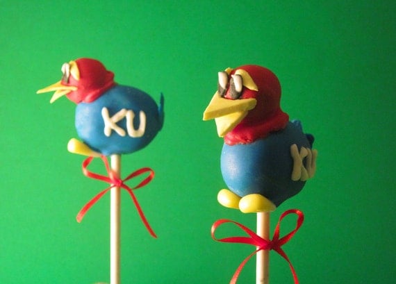 Rock Chalk Jay Pops / 1 Dozen / Kansas Jayhawks / Cake, Candy, March Madness, Basketball, Sports