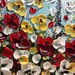 Original Abstract Textured Painting Modern Red Poppies Landscape Flowers Floral Wildflowers Autumn Blue Palette Knife 24x36" -Christine