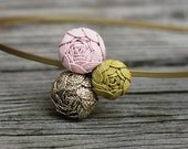 Pink and Gold Rosette Flower Headband  for Women . Gifts for Her . Valentine's Day