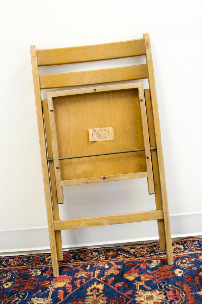 Mid Century Vintage Wooden Folding Chair