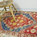 Playful Tattered Vintage Turkish Rug
