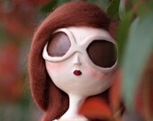 Whimsical Art Doll Miniature- Lauren clay sculpted