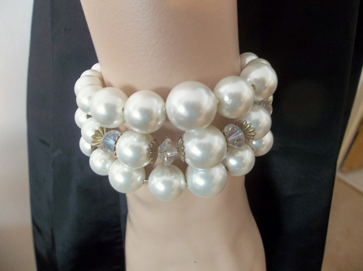 Vintage Pearl Wrap Bracelet