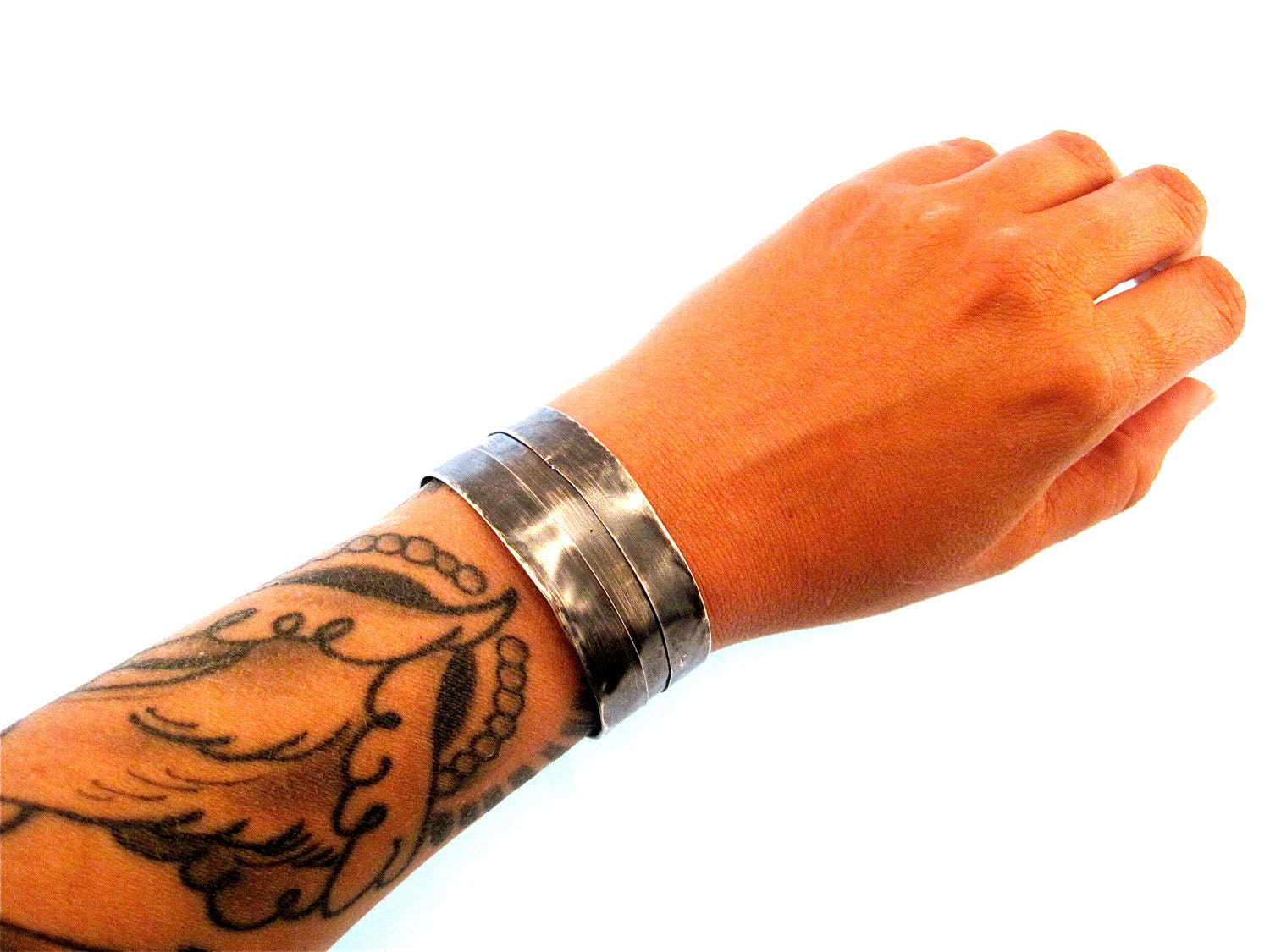 20% off for May Continental Divide Adjustable Bracelet- Sterling Silver Fold Form Organic Bronze Pebble Adjustable Versatile Cuff