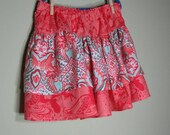 Girls Twirl Skirt Size 6 Ruffles Coral Pink Teal Blue Prince Charming