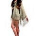 Sage Floral Velvet Burnout Gypsy Fringe Kimono Jacket