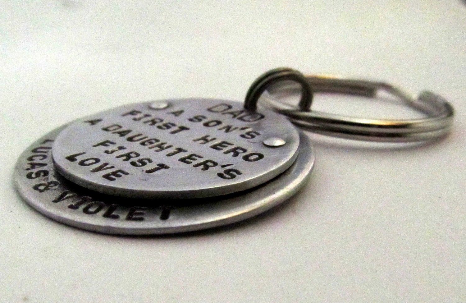 Dad Keychain - Personalized Keychain - Hand Stamped Key Chain - Fathers Day - Men's Key Chain - Gift for Dad Personalized Dad (011)