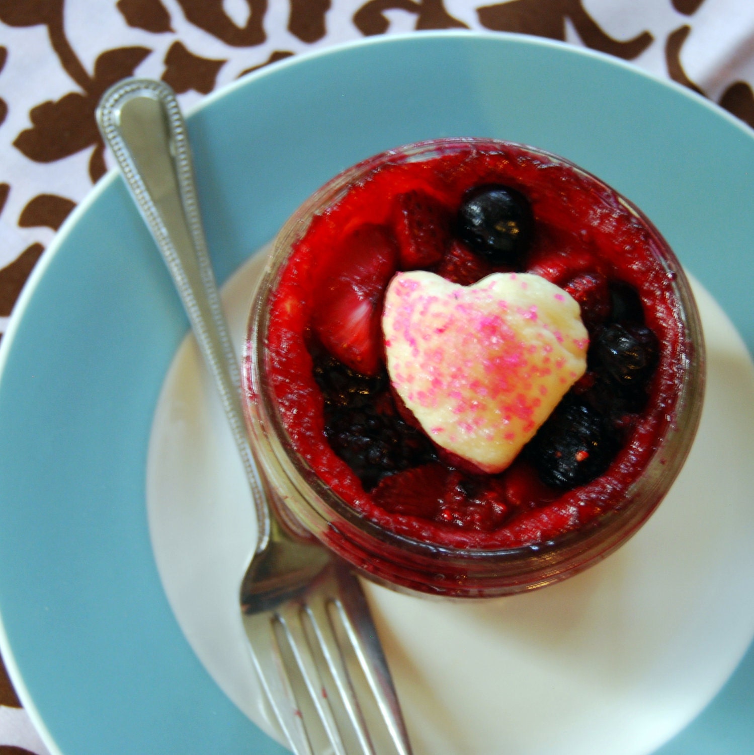 Mixed Berry Pie in a Jar, Unique Wedding Favor, Raspberry Blueberry Blackberry Strawberry