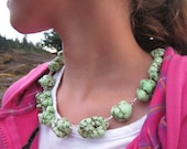Magnesite Turquoise Lime Green Necklace