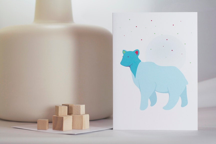 Bear in Winter notecard (blank).