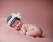 Bow Beanie Crochet Photography Prop Sizes newborn, 0-3 months, 3-6 months