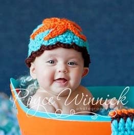 Baby Boy or Baby Girl Crochet Hat Starfish Beanie Photography prop Ready Item