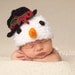 Snowman Hat Crochet Baby Photography Prop Sizes Preemie, Newborn, 0-3 months, 3-6 months