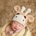 Baby Crochet Hat Little Giraffe Photography Prop Ready Item