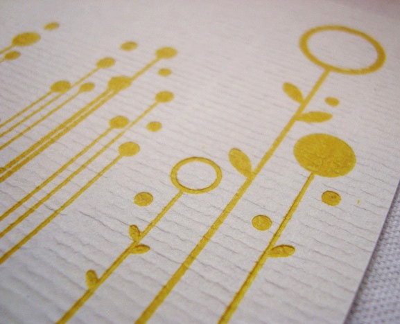 Circle Field Bright Yellow & Navy - Save The Dates - Custom