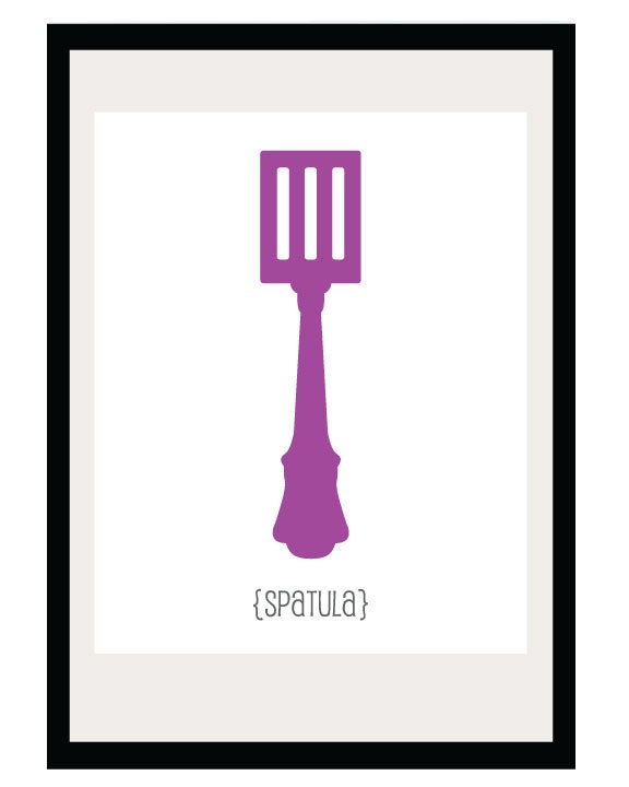 Art for Kitchen - The Spatula - Cooking Tools - Kitchen Art Print -  5x7 Digital Illustration - Wall Art for your Kitchen