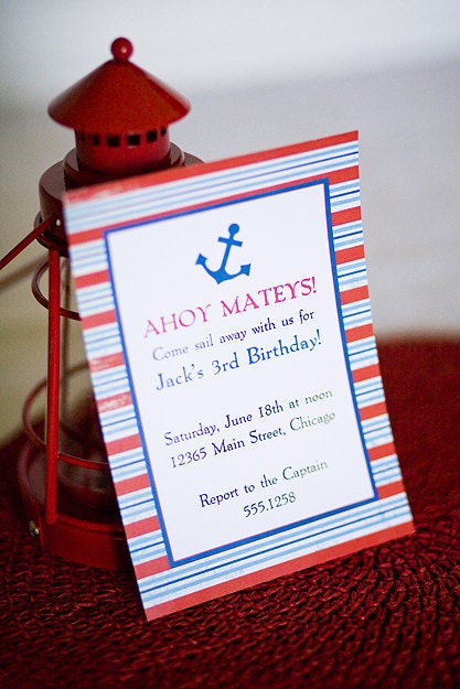 Nautical Party Printable Set DIY Invitations, Cupcake Toppers, Favors Il_170x135