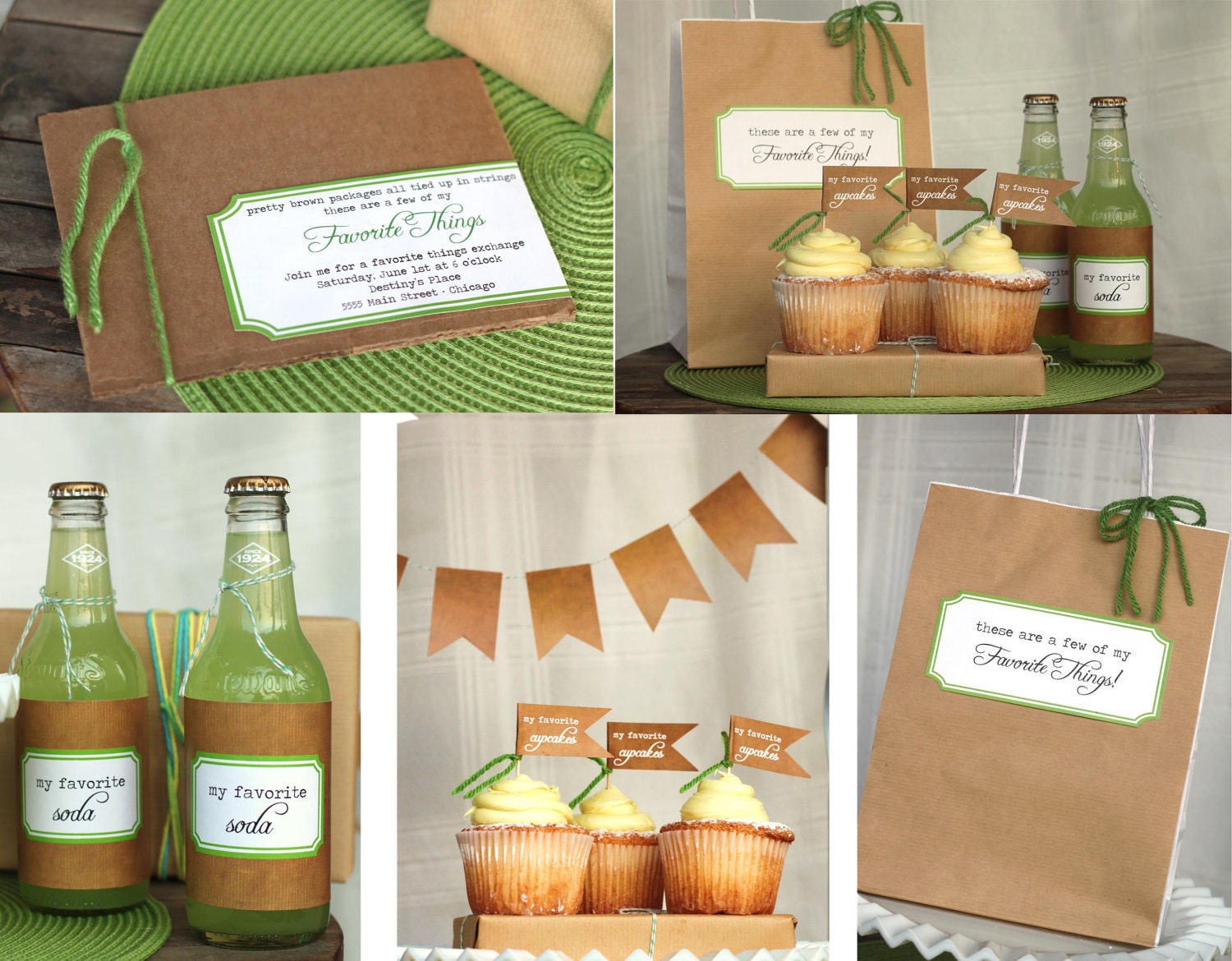 Favorite Things Printable Collection Pretty Brown Packages all Tied Up In Strings Theme
