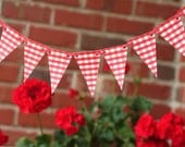 INSTANT DOWNLOAD Red gingham Pennant flag banner printable Il_170x135