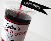 DIY Cup Label & Straw Flags Retro Bowling Party Printable Il_170x135