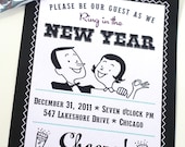 Printable NEW YEARS EVE Party Set Invitations, Banner and Flags for cupcakes, straws or drinks Il_170x135