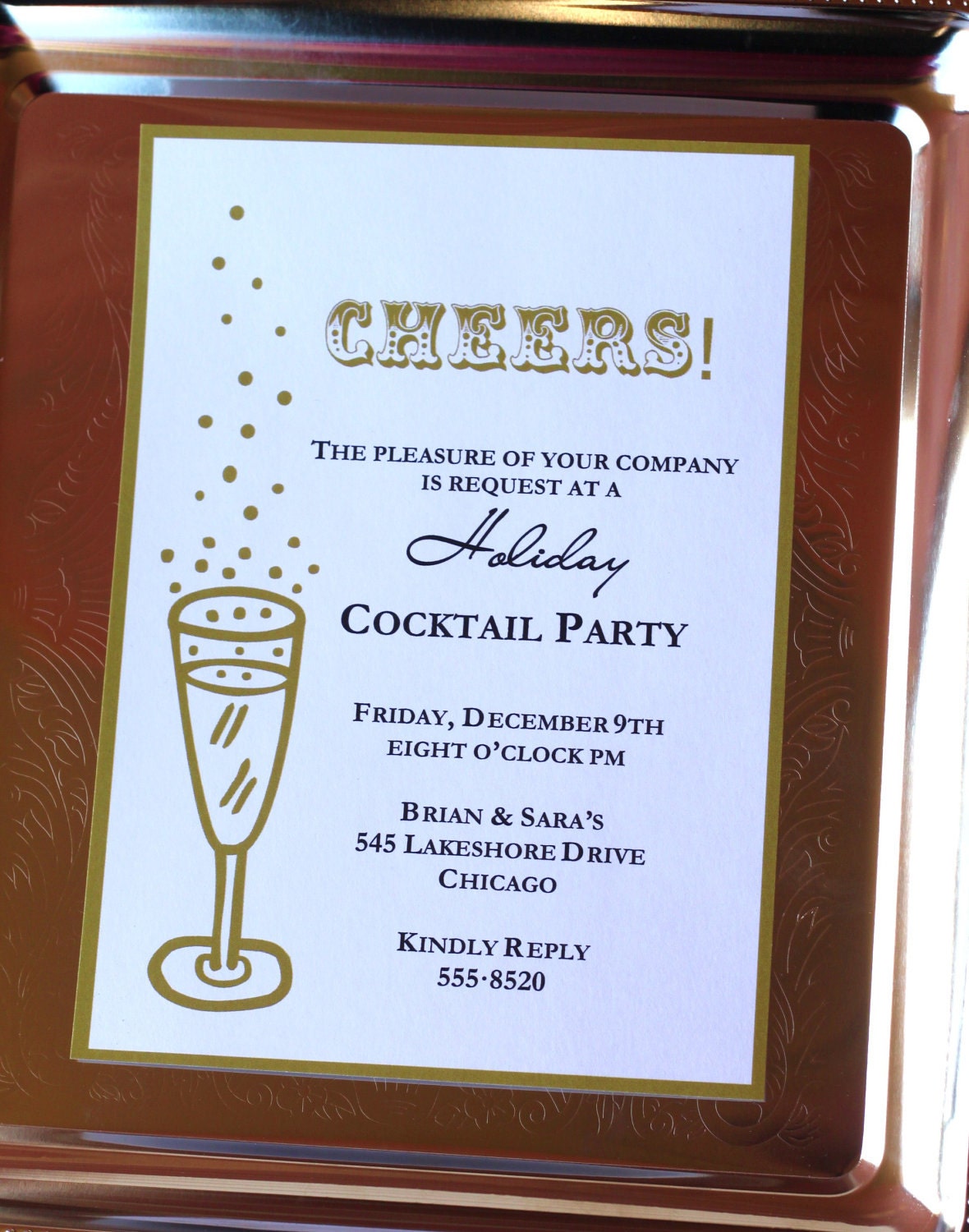 Printable Cocktail Party Invitation Champagne Gold Il_170x135