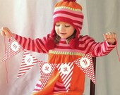 Printable Christmas Cheer Flag Pennant Banner Red Candy Stripes and dots Il_170x135