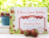 Printable Vintage Strawberry Farm Party Invitation PLUS baby wishes card Il_170x135