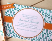 DIY Printable Aqua and Orange Bridal Shower Invitations Il_170x135