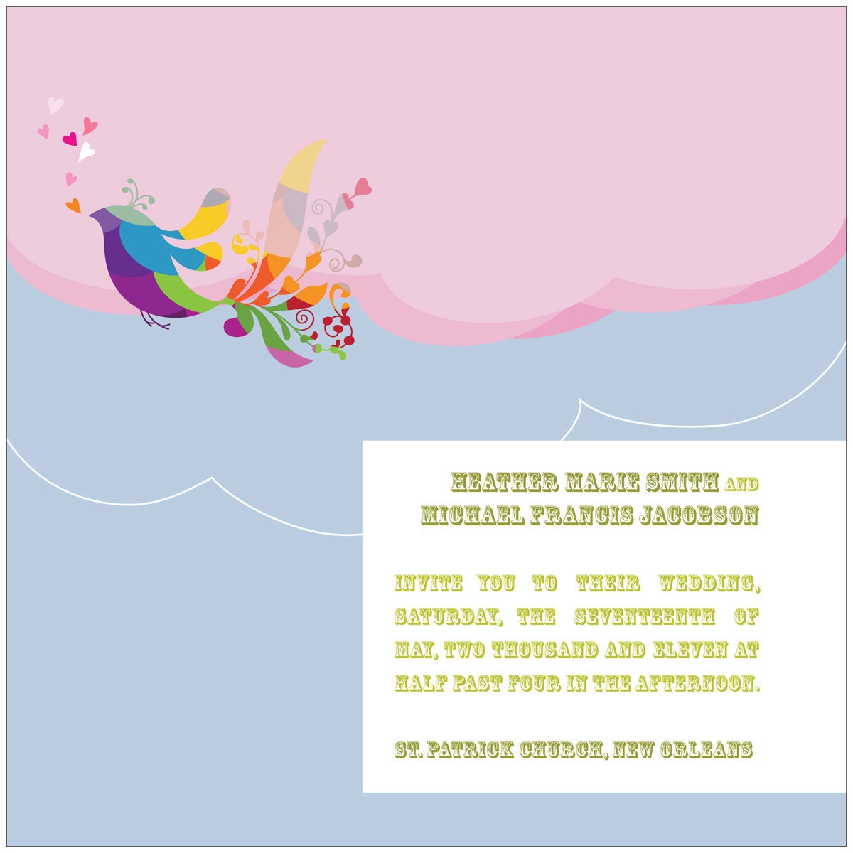 Wedding Invitation - Psychedelic joy serie - printable PDF