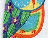 Tropical Owl embroidered Tee Shirt