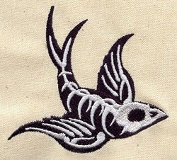 Swallow tattoo embroidered baby bib