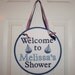 NAUTICAL Birthday or Baby Shower Door Hanging Sign in Blue White and Red - Customize Your Way