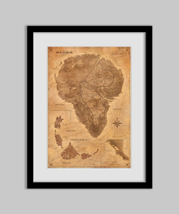 Jurassic Park - Map - Poster - Sepia - 13x19