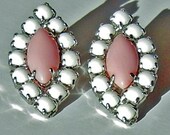 Vintage Milk Glass Earrings Bridal Prom