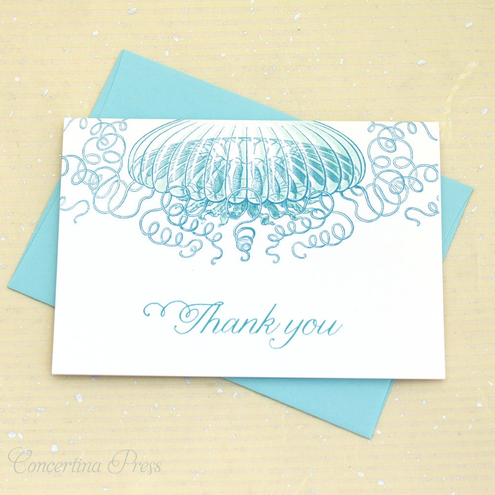 Jellyfish Thank You Notes - Set of 8