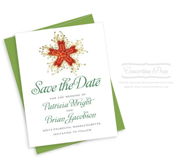 Red Starfish - Seastar Save The Date - Sample