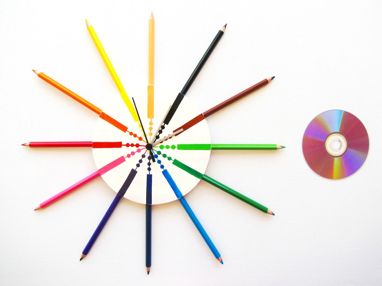 Children pencil wall clock, modern wall clocks, cool clocks, kids clocks contemporary clocks