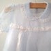 1950s Powder Blue and White Dotted Swiss Chiffon Dress and Petticoat