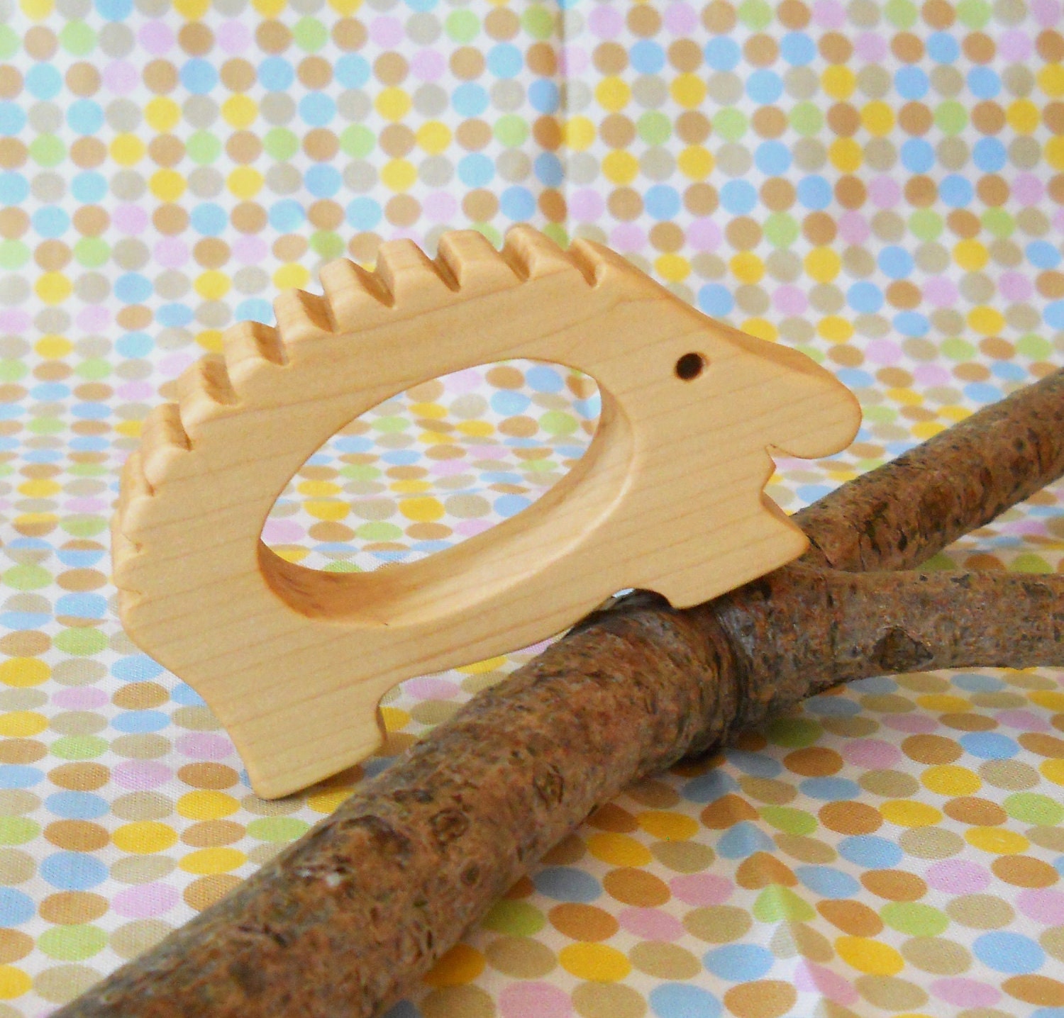 Natural Wooden Hedgehog Percussion Instrument, Organic Wooden Toys