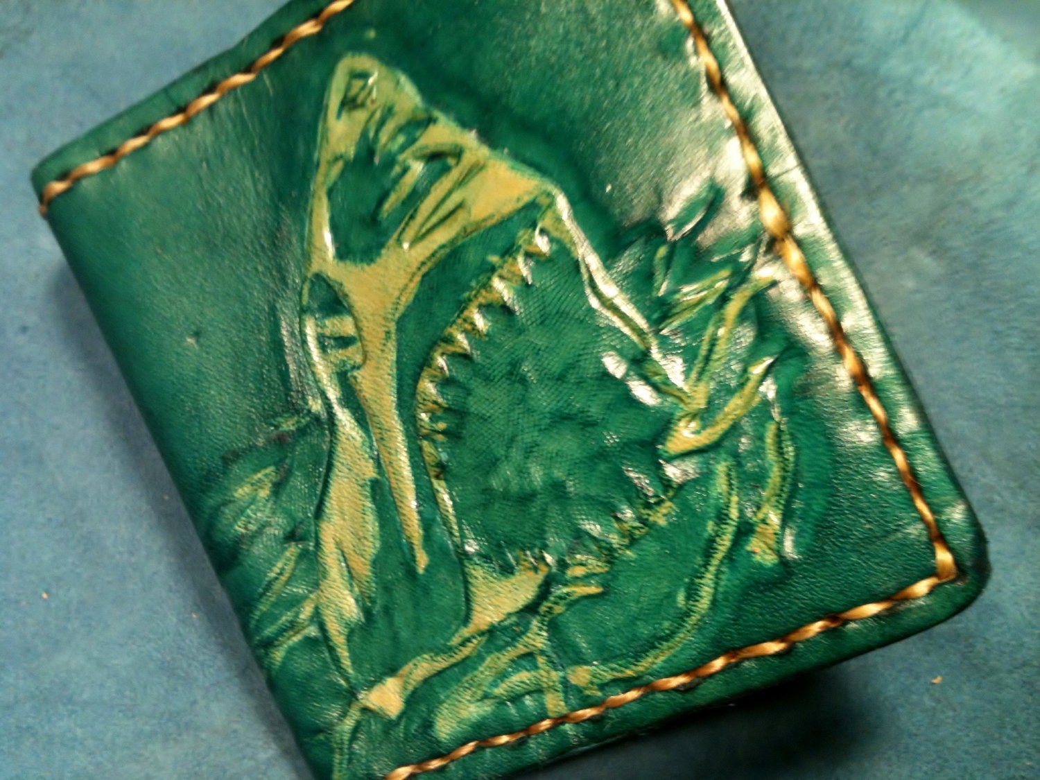Men's Leather Wallet, Jaws, SHARK - Made to Order