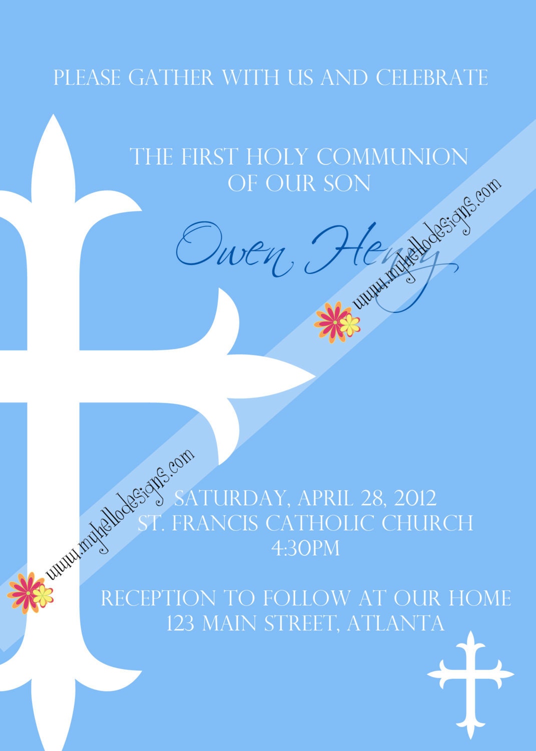 First Communion: Simple Cross
