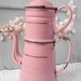 Fabulous Vintage French Antique Enamel Pink Coffeepot