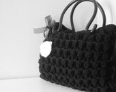 Fashion Week,Gifts for mom-Crochet black handbag -Shoulder Bag, Gift Under 75, Winter fashion -Sale