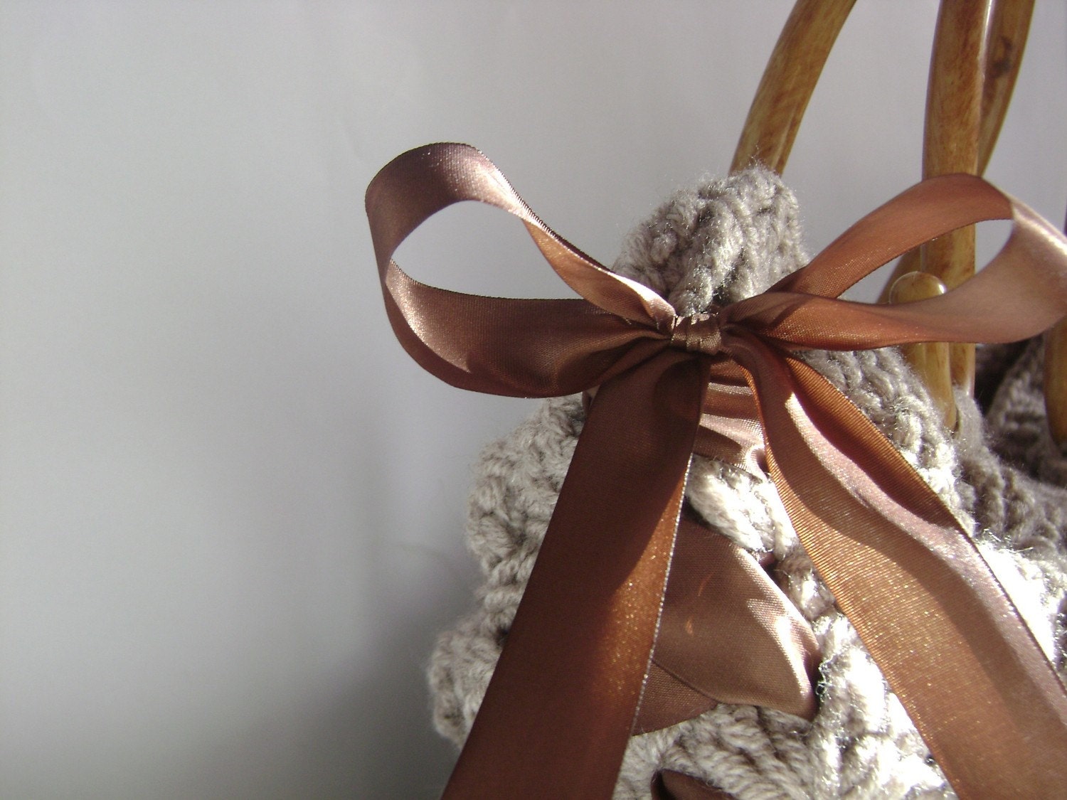 Crocheted brown bag,Gifts for mom-mom, Crocheted purse ,brown bag-fashion for mom-Nr.207
