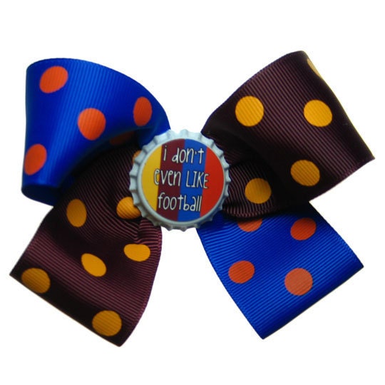 A House Divided UF Gator FSU Seminole "I don't even LIKE football" Hair Bow