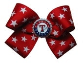 Large Texas Rangers Baseball Hair Bow